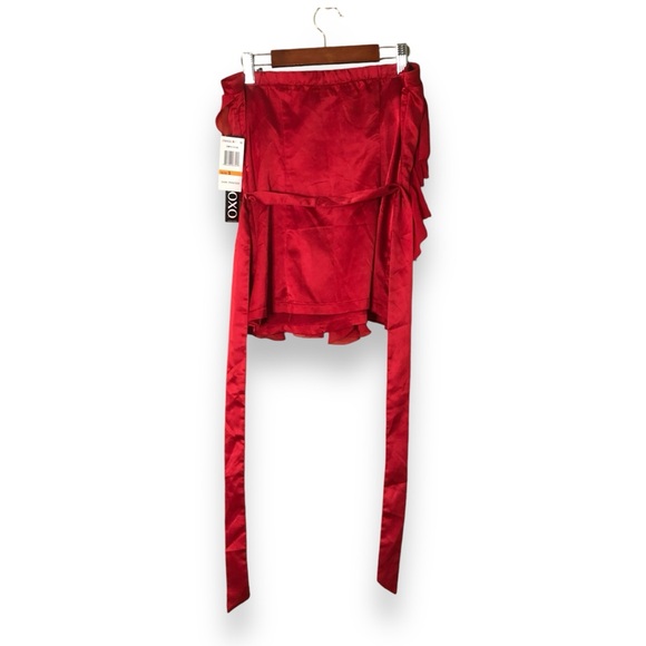 XOXO Red Strapless Ruffle Sweetheart Neckline Tube Top NWT Size Small - Picture 5 of 9